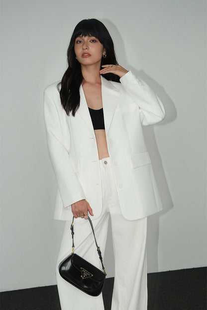 Norhan Sleek White/ Black Blazer