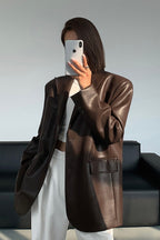 Giann Quilted Faux Leather Blazer