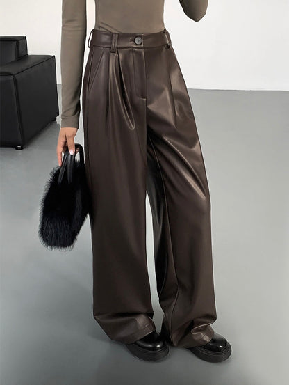 Delaney Faux Leather Flare Pants