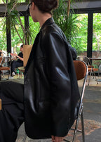 Giann Quilted Faux Leather Blazer