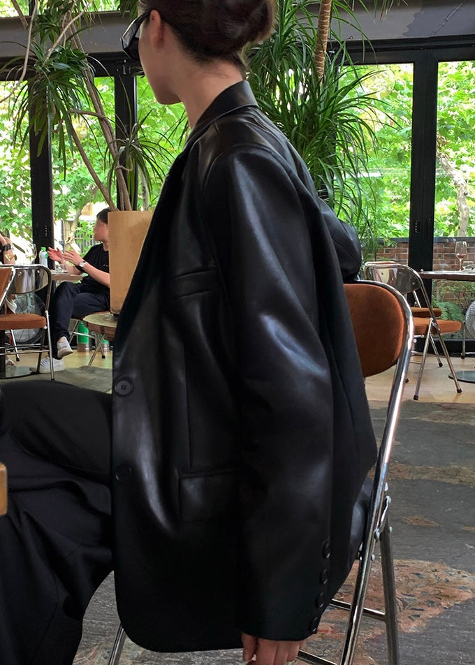 Giann Quilted Faux Leather Blazer