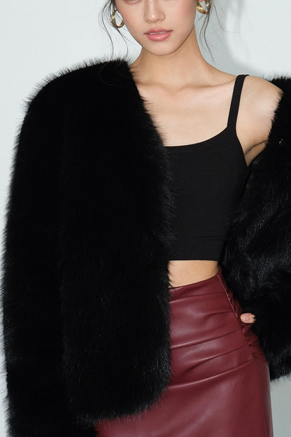 Varsity Faux Fur Coat