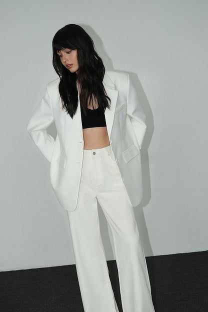 Norhan Sleek White/ Black Blazer