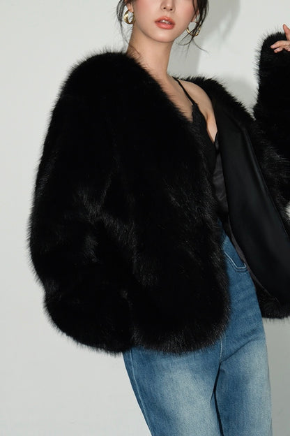 Varsity Faux Fur Coat