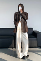 Giann Quilted Faux Leather Blazer