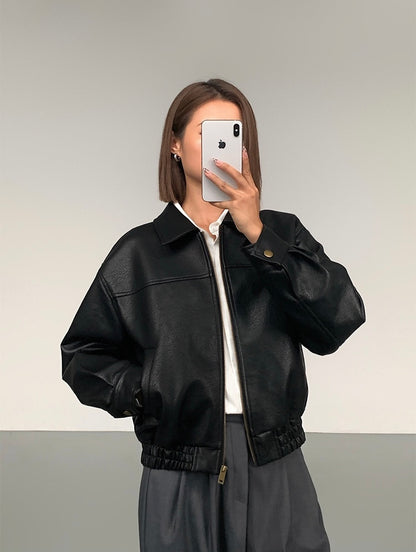 Break the Wind Crop Biker Jacket