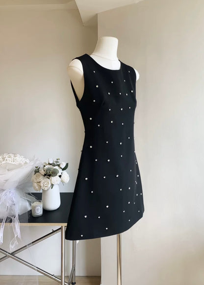 Leoma Rhinestone Backless Suiting Dress