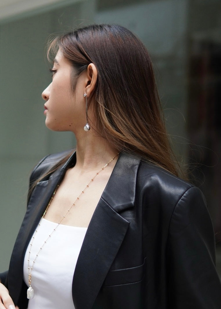 Giann Quilted Faux Leather Blazer