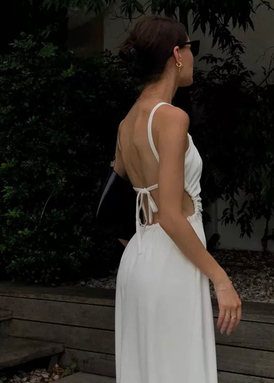 Teesha Backless Causal Midi Dress