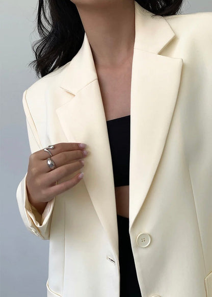Blazer de traje marfil Blossom