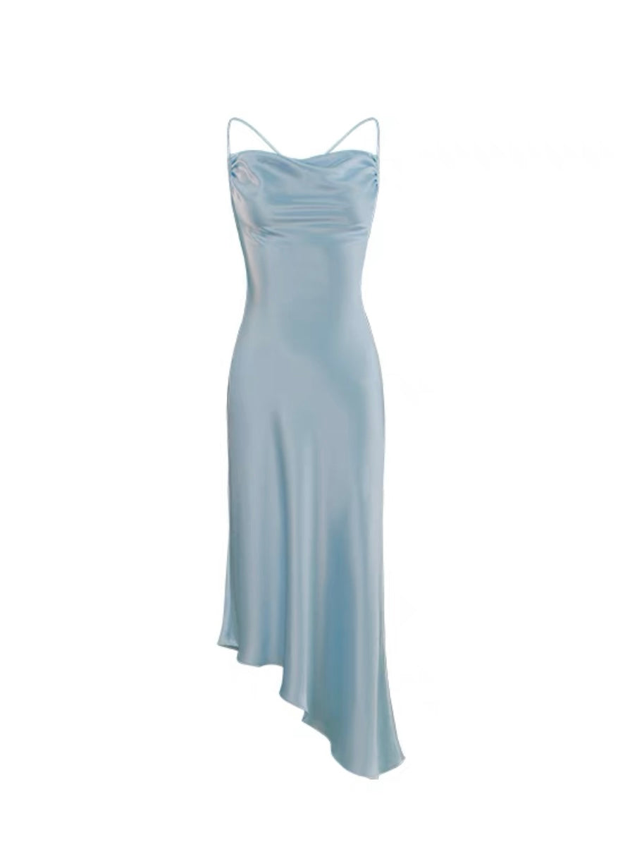 I Want That Dress Icy Blue Back Wrap Dress